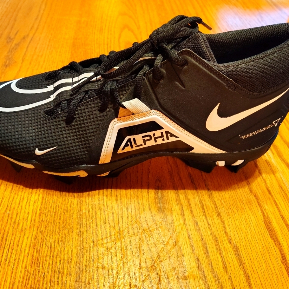 Nike Alpha Black and White Sports Cleats